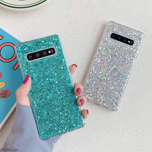 Capa para celular macia com glitter e lantejoulas, para samsung galaxy s21, s20, s10, s8, s9 plus, a51, a71, a21s, note 10, pro 2024 - compre barato