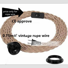 Cable trenzado para lámpara, cuerda textil Vintage, 2x0,75, 5 m/lote 2024 - compra barato