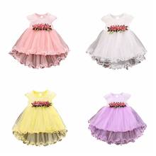 Baby Girl Floral Princess Dress Toddler Infant Sleeveless Mesh Round Neck Tutu Dresses Kids Christmas Birthday Party Clothes 2024 - buy cheap