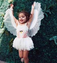 Vestido de fiesta con Cisne extraíble para niñas, 2 uds., disfraz de Ángel de cumpleaños y Halloween, ropa para niños de 2 a 8 años 2024 - compra barato