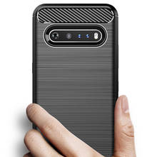 Для LG V60 ThinQ K50s Q70 чехол из углеродного волокна чехол для телефона бампер чехол Полная защита чехол для телефона противоударный бампер 2024 - купить недорого