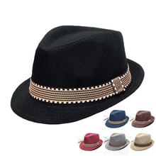 New Kids Short Brim Top Hats Summer British Retro Jazz Hat Sun Beach Accessories Sombreros De Sol for Girl Boy Chapeau Paille 2024 - buy cheap