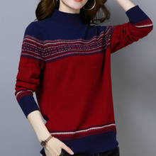Autumn Winter Vintage Sweater Women Jersey Mujer Invierno Half Turtleneck Thick warm Sweaters Ladies Pullover Elastic Pull Femme 2024 - buy cheap