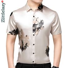 2021 designer prateado camisas dos homens para roupas masculinas coreano moda verão camisa de manga curta vestido luxo roupas casuais jérsei 5 2024 - compre barato