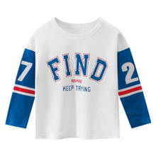 Boys Sports T Shirt Costume for Kids Child Long Sleeve Tops Cotton Number Tees Baby Toddler Trendy Clothing 1-8 Years 2024 - buy cheap