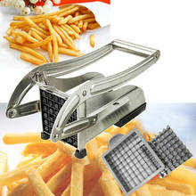 Máquina de cortar batatas fritas, 2 lâminas de aço inoxidável, buraco diferente 2024 - compre barato