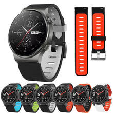 Ремешок силиконовый для Huawei watch Gt2 pro 46/GT, браслет для часов Honor magic 1/2/2 46, быстрая замена, аксессуары, 22 мм 2024 - купить недорого