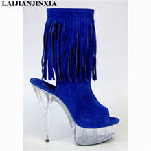 platform pumps 6 inch high heels ankle fashion short boots for women shoes 2014 ladies rivets punk party shoes 2024 - buy cheap