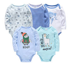 Bodysuit para bebê de 100% algodão, conjunto de 5 peças de roupa para recém-nascidos, manga longa para primavera 2024 - compre barato
