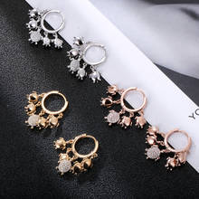 Gold Sliver Plated Hoop Earrings For Women 2021 Small Cute Tortoise CZ Zircon Tassel Earrings Female Fashion Jewelry Accessories 2024 - compre barato