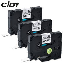 CIDY 3pcs Tze221 TZE 221 Black on White Compatible 9mm P touch Laminated Tape Tz221 Tz-221 Label tape 2024 - buy cheap