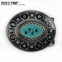 The Bullzine Fashion western belt buckle with pewter finish FP-02192 suitable for 4cm width snap on belt 2024 - buy cheap