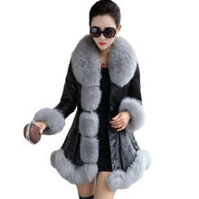 Women PU leather Jacket Winter Thick Warm Jackets Plus size Women's Korean long large fur collar Fashion Down cotton Jackets 6XL 2024 - buy cheap
