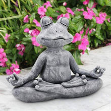 Estatua de resina de rana de Yoga Zen, accesorio informal para jardín, fuente de césped, gesto de Yoga, Meditación de rana, escultura de budismo, ornamento para patio y sala de estar 2024 - compra barato
