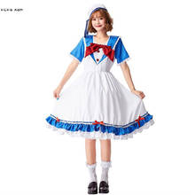 White And Blue Women Navy Uniform Cosplay Female Halloween Sailor Costumes Carnival Purim Parade Stage Bar Role Play Party Dress 2024 - buy cheap