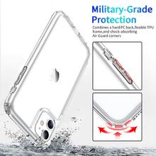 Luxury Clear Acrylic Shockproof Phone Case For iPhone 13 12 11 Pro Max Mini XR X XS 7 8 Plus Full Transparent Anti-Knock Shell 2024 - buy cheap