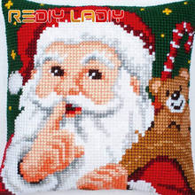 Cross Stitch Cushion Santa Snowman Chunky Yarn Cross-Stitch Kits Needlework Pre-Printed Canvas Pillow Home Decor Arts & Crafts 2024 - buy cheap