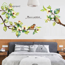 Large Flowering Birds Wall Sticker Home Self-adhesive Stickers Living Room Background Wall Decor Bedroom Decor Room Decoration 2024 - buy cheap