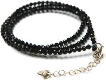 Genuine Natural Black Spinel Tourmaline Necklace 6mm Crystal Faceted Round Beads Stretch Black Tourmaline Bracelet Woman AAAAA 2024 - buy cheap