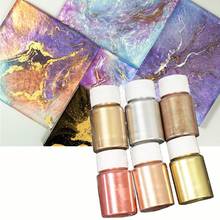 6 cores 10g espelho de mármore metálico resina pigmento kit pérola em pó cola epoxy resina colorante brilho tintura resina jóias fazendo 2024 - compre barato