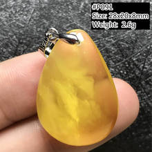 100% Natural Yellow Amber Pendant For Women Man Luck Gift Crystal Beads Water Drop Stone Silver Necklace Pendant Jewelry AAAAA 2024 - buy cheap