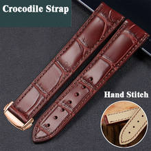 Watch Bracelet For Omega DE VILLE Series Watch High-Quality Handmade Crocodile Leather Strap Watch Accessories Watch Band Belt 2024 - buy cheap