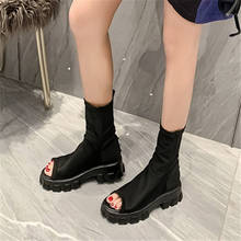 PXELENA Peep Toe Women Punk Rock Gothic Gladiator Sandals Chunky Block Heels Platform Summer Spring Boots Rivet Shoes Large Size 2024 - buy cheap