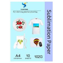 10 Sheets Sublimation Paper Heat Transfer Paper for Inkjet Printer with Sublimation Ink Epson, HP, Canon for T Shirt Mugs DIY 2024 - buy cheap