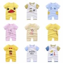 2021 Baby Boys & Girls Romper Short Sleeve Jumpsuit Cotton O-neck Cartoon Pajamas Infant Costume Newborn Baby Summer Clothing 2024 - buy cheap
