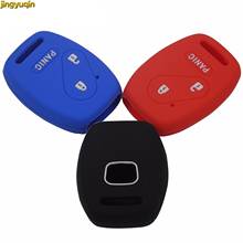 jingyuqin 2 Buttons+1 Panic 3 Buttons Silicone Car Key Case Key Cover For Honda FIT INSIGHT Civic Accord CR-V Ridgeline Styling 2024 - buy cheap