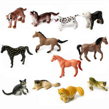 Моделирование животных модели лошадь кошка собака фигурка ПВХ пластик зоо фермы животных серии, детские развивающие игрушки набор 2024 - купить недорого