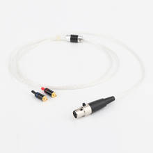HIFI аудио 8 ядер посеребренный Модернизированный кабель с 4-контактным разъемом mini xlr female plug to MMCX Female plug 2024 - купить недорого