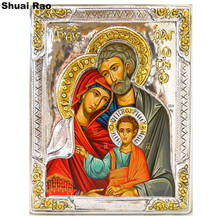 Virgin Mary holy family full square 5d diy Diamond Painting cross stitch mosaic full Diamond embroidery round rhinestone art, 2024 - buy cheap