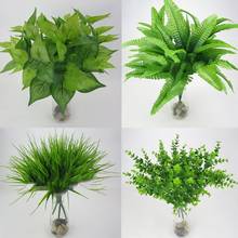 Plantas artificiais de plástico, folhas verdes, plantas falsas, simulação, plantas decorativas, escritório, jardim, decoração de casa, 1 peça 2024 - compre barato