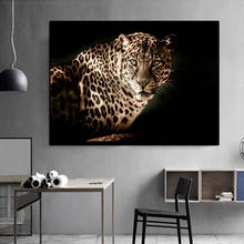 Pôsteres de imagens de leopardo impressão cheetah, pintura de tela arte de parede, preto e branco, animal para sala de estar, decoração de casa quadros 2024 - compre barato