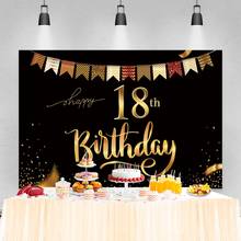 Decoração para festa de aniversário com balões, happy sweet, 18 ° aniversário, balões, pontos dourados, customizado, retrato, foto, fundo, fotografia, plano de fundo 2024 - compre barato