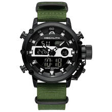 MEGALITH-reloj Digital de lujo para Hombre, Relojes deportivos de cuarzo, resistente al agua, con correa de nailon, 8051 2024 - compra barato