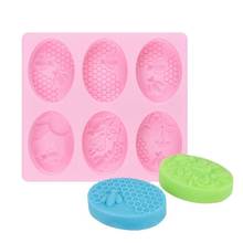 Honey Bee Silicone Soap Mold DIY Handmade Craft 3D Soap Mold Silicone Rectangular Oval 6 Forms Soap Molds For Soap Making 2024 - buy cheap