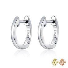 3 colors original 100% 925 sterling silver women round earrings jewelry rose gold Tiny Ear Hoop Earrings wedding gift SCE808 2024 - buy cheap