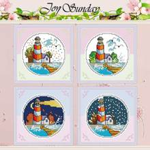 Four seasons by the sea Cross Stitch 11CT Printed 14CT Cross Stitch Sets wholesale Cross-stitch Kits Embroidery Needlework 2024 - buy cheap