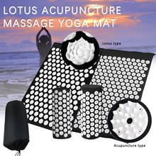 Tapete massageador shiatsu para acupuntura, conjunto de almofadas para massagem e alívio de dor no corpo com ponta de lótus, terapia, massagem, alívio de estresse 2024 - compre barato