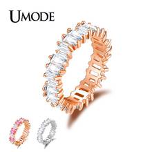 Umode nova moda única champanhe cor de ouro cristal anéis para mulher rosa vermelho zircon anel de noivado bague femme aur0572a 2024 - compre barato