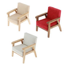 Muebles de casa de muñecas en miniatura a escala 1/6, sillón de juguete para decoración de dormitorio, sala de estar, rojo/amarillo/blanco opcional 2024 - compra barato