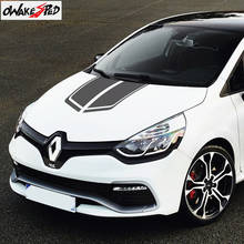 Car Styling Sport Stripes Hood Stickers Auto Body Cover Engine Bonnet Decor Stickers For Renault Clio Accessories Vinyl Decals 2024 - buy cheap