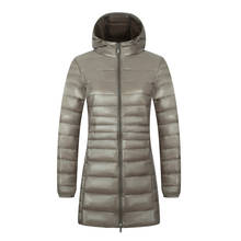 NewBang-abrigo largo y cálido para mujer, chaqueta ultraligera hasta la cadera, con bolsa de almacenamiento portátil, 8XL 2024 - compra barato