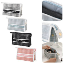 Portable Makeup Bag Travel Cosmetic Bag Polyester Zippered Makeup Brush Toiletry Bag with Handle for Women and Girls 2024 - buy cheap