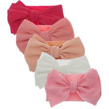 30pc/lot Large 7" Fabric Bows With Wide Nylon Headband Girls Kids WideTurban Headband Bowknot Head wraps Children Girls Headwear 2024 - buy cheap