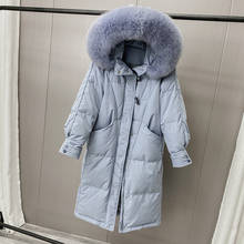 Women's Duck down Thicken Down Jacket Winter Hooded Clothes 2020  Fox Fur Collar Long Coat Female Warm Parka 2024 - buy cheap