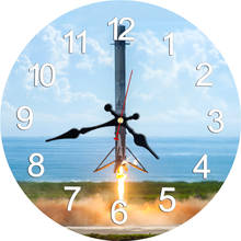 Большие бесшумные настенные часы, современные тактические ядерные ракеты, запуск во вселенной, приморские, декоративные часы без тикания 2024 - купить недорого