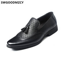Mocasines elegantes con flecos para hombre, zapatos masculinos de fiesta, elegantes, con flecos, Sepatu, Slip On Pria Ayakkabi Erkek 2024 - compra barato